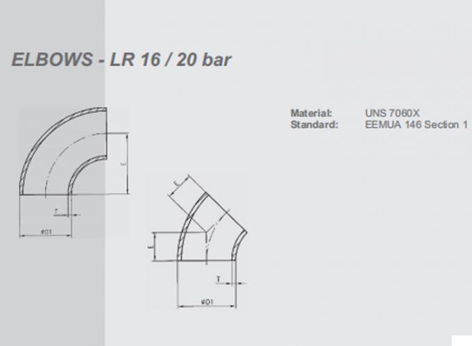 โลหะ Cu-ni Elbow LR BW 20 เหล็ก OD ทองแดง นิเคิล 1
