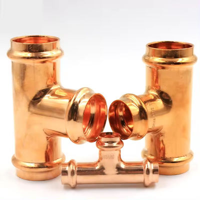 ANSI B16.5 Equal Cushion Tee Copper Press Plumbing Fitting High-Quality Copper Material