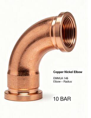 ASTM B466 C70600 Copper Nickel 90/10 Elbow, Seawater Corrosion Resistant Tube Fitting for Marine Piping
