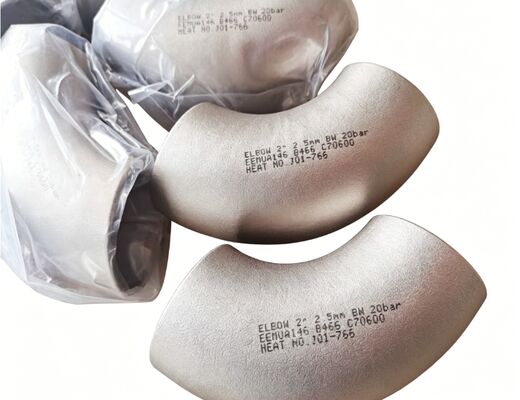 ทองแดง Nickel Elbow, ASTM B466, UNS C70600, รังสี 1.5D