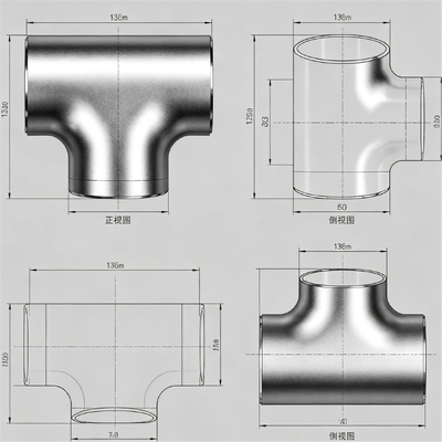 ขายร้อน Cupro Nickel Equal Tee 90/10 C70600 ASME B16.11 เกลียว / ซ็อกเก็ตเชื่อม